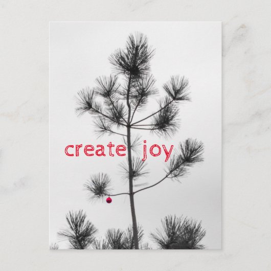 Creëer Joy Kerstmis Feestdagen Pine Tree Ornament Briefkaart (Voorkant)