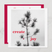 Creëer Joy Kerstmis Feestdagen Pine Tree Ornament Kaart (Voorkant / Achterkant)
