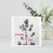 Creëer Joy Kerstmis Feestdagen Pine Tree Ornament Kaart (Staand voorkant)