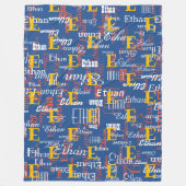 creëer kleur Namen Patroon allover blauw Fleece Deken (Voorkant)