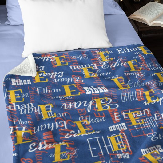 creëer kleur Namen Patroon allover blauw Fleece Deken