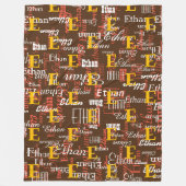 creëer kleur Namen Patroon allover bruin Fleece Deken (Voorkant)