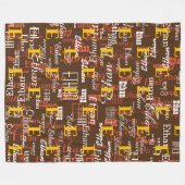 creëer kleur Namen Patroon allover bruin Fleece Deken (Voorkant (Horizontaal))