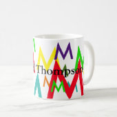 creëer kleurrijk patroon van initialen letters koffiemok (Voorkant rechts)