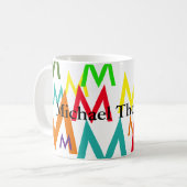 creëer kleurrijk patroon van initialen letters koffiemok (Voorkant links)
