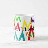 creëer kleurrijk patroon van initialen letters koffiemok (Center)