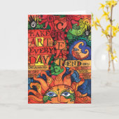 Creëer kunst elke dag kaart (Gele Bloem)