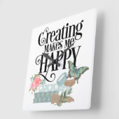 Creëer maakt me blij wandklok (Hoek)