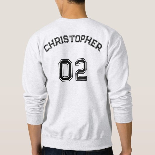 Creëer Mannen Speler Naam Jersey Nummer Crewneck Trui (Achterkant)
