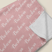 creëer meisjesnaam monogram roze fleece deken