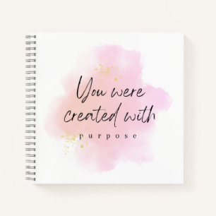 Creëer met Doel, Inspirerend Quote Roze Notitieboek
