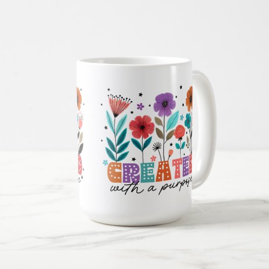 Creëer met een doel Bloemen Christelijk Koffiemok (Voorkant rechts)