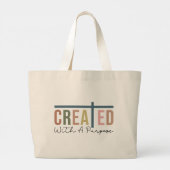 Creëer met een doel Christelijke vrouwen op basis  Grote Tote Bag (Achterkant)