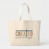 Creëer met een doel Christelijke vrouwen op basis  Grote Tote Bag (Voorkant)