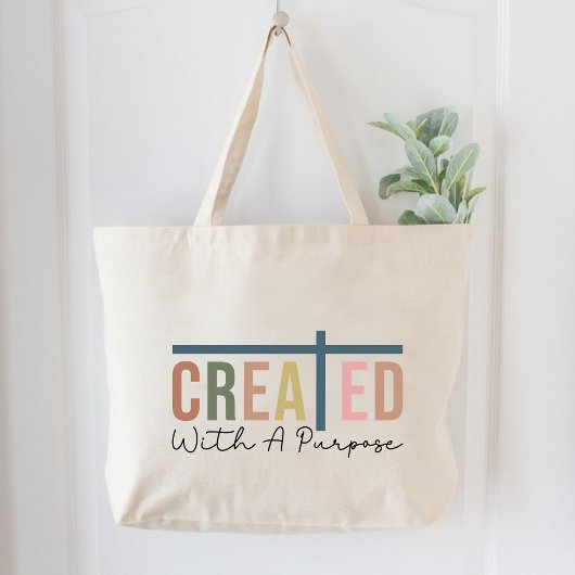 Creëer met een doel Christelijke vrouwen op basis  Grote Tote Bag