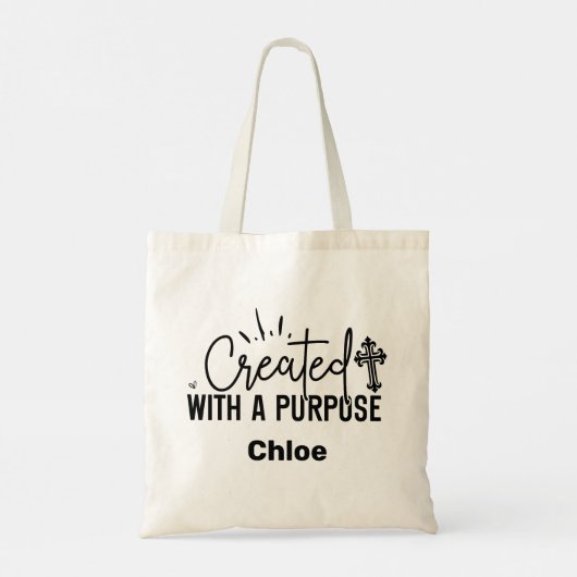 Creëer met een doel Motivatie Christelijk Tote Bag (Achterkant)