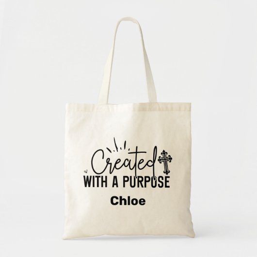 Creëer met een doel Motivatie Christelijk Tote Bag (Voorkant)