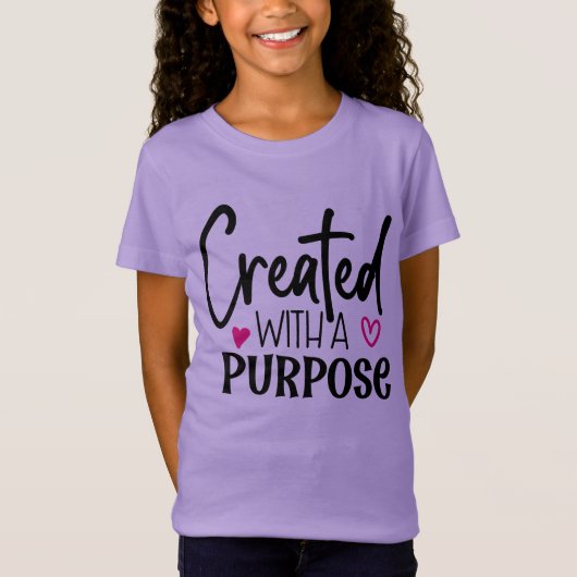 Creëer met een Purpose meisjes t-shirt (Voorkant)
