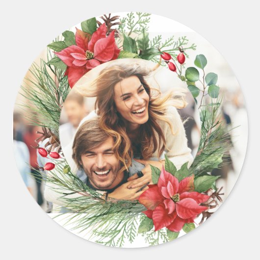 Creëer met kerst ronde sticker (Voorkant)