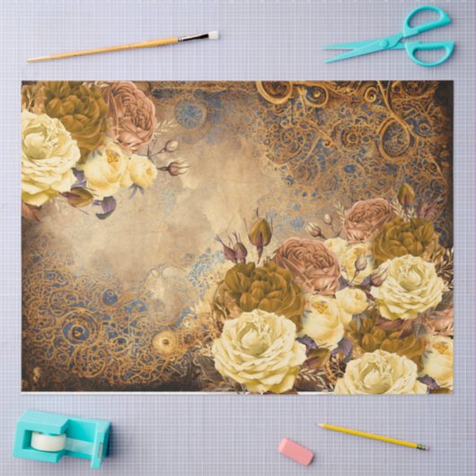 Creëer met OFDT- ontkoppelde-Steampunk-bloemen Tissuepapier (Craft)