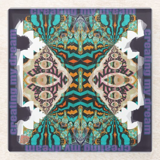 Creëer mijn droom glazen onderzetter (Voorkant)