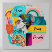 Creëer mijn droomleven: een grijs gezichtsveld poster (Voorkant)