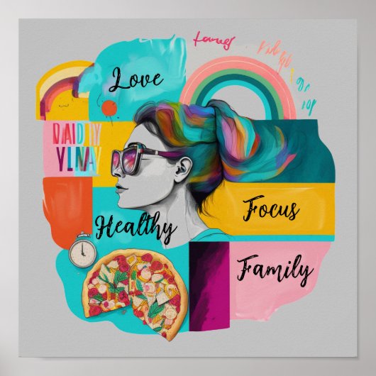 Creëer mijn droomleven: een grijs gezichtsveld poster (Voorkant)