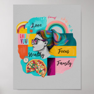 Creëer mijn droomleven: een grijs gezichtsveld poster