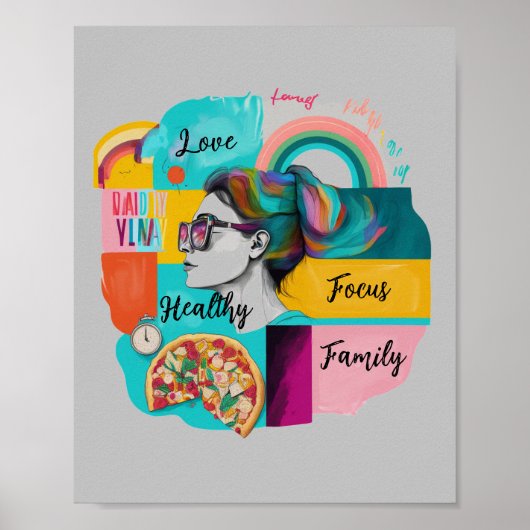 Creëer mijn droomleven: een grijs gezichtsveld poster (Voorkant)