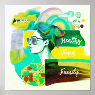 Creëer mijn droomleven: Geel zichtbord Poster