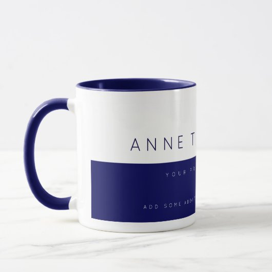 Creëer Modern Blue Custom Professional Mok (Links)