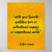 Creëer Modern zwart en goud quote Poster (Voorkant)