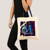 creëer-muziekmonogram met kleurnamen tote bag (Voorkant (product))