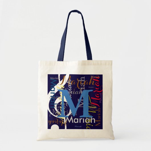 creëer-muziekmonogram met kleurnamen tote bag (Voorkant)