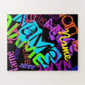 Creëer Naam heldere kleuren en zwart Legpuzzel (Horizontaal)