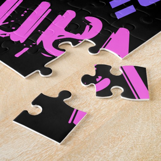 Creëer Naam heldere kleuren en zwart Legpuzzel (Zijkant)