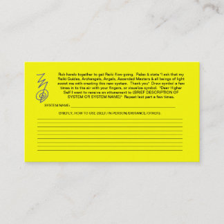 Creëer nieuwe Reiki-systeemkaarten Visitekaartje