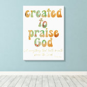 Creëer om citaat met bijbelvers te prijzen canvas afdruk (Insitu (Houten vloer))