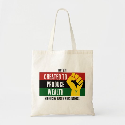 CREËER OM VERMOGENDE Black-Owned Business TE PRODU Tote Bag (Voorkant)