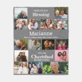 Creëer Oma 16 Fotocollage Elegant Keepsake Fleece Deken (Voorkant)