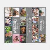 Creëer Oma 16 Fotocollage Elegant Keepsake Fleece Deken (Voorkant (Horizontaal))