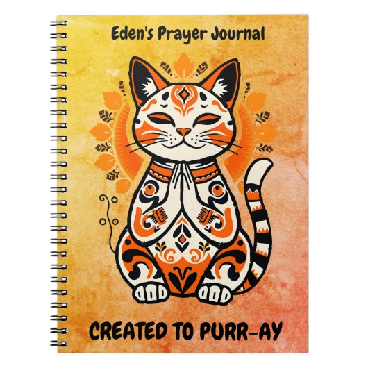 Creëer op Spint-ay - Custom Prayer Journal - Cat Notitieboek (Voorkant)
