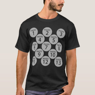 Creëer Originele sjabloon 13 RONDE FOTOKLLAGE T-shirt
