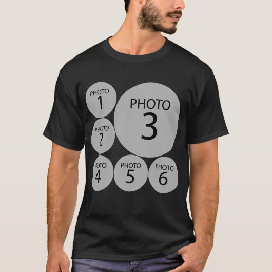 Creëer Originele sjabloon 6 RONDE FOTOKLLAGE T-shirt (Voorkant)