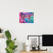 Creëer Pastel Cheetah Abstract Behang Poster (Thuiskantoor)