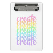 Creëer Pastel Rainbow Words Mini Clipboard Klembord (Voorkant)