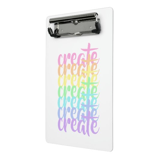 Creëer Pastel Rainbow Words Mini Clipboard Mini Klembord (Angled2)