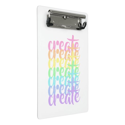 Creëer Pastel Rainbow Words Mini Clipboard Mini Klembord (Schuin)