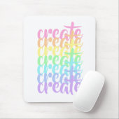 "Creëer" Pastel Rainbow Words Muismat (Met muis)