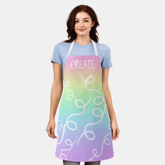 CREËER Pastel Regenbooggradiënt Zwemmen Apron Schort (Gedragen)